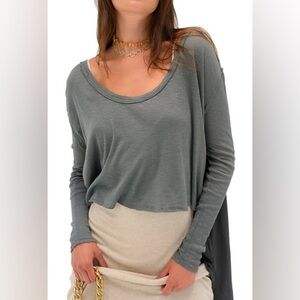 Free People TT Special Waffle Knit High/Low Top